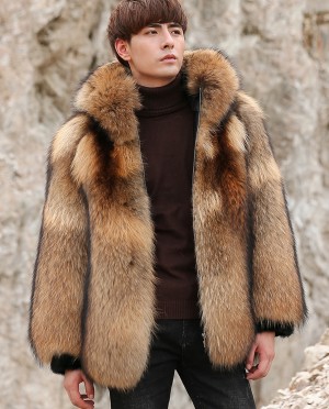 Men's Raccoon Fur Coat