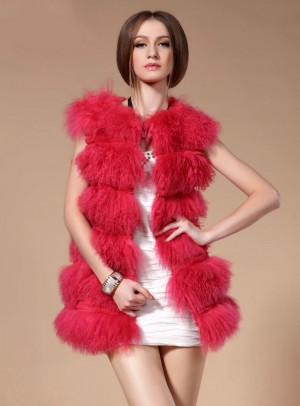 Mongolian Lamb fur Gilet Vest