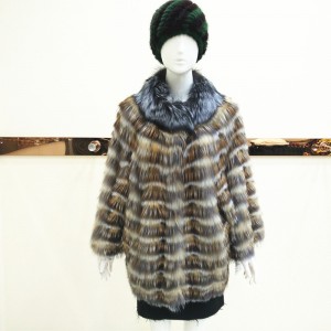 womens red fox silver fox fur stole coat