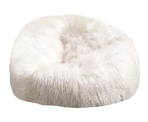 white mongolian fur bean bag chairs