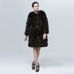 womens winter real blue fox fur sable coat
