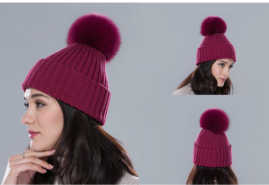vintage fur pom pom hat