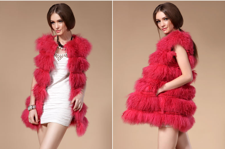 mongolian lamb fur vest