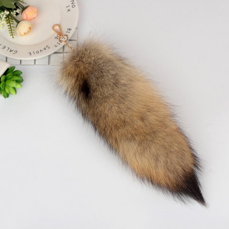 American Coyote Fur Tail Pendant Bag Charm 910 Details 1