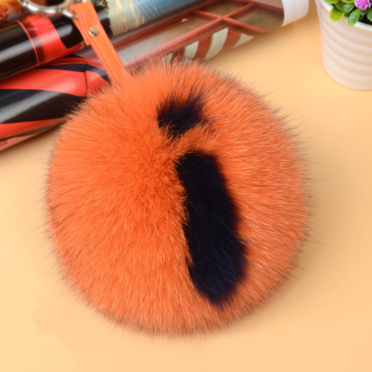 Fox Fur Pompoms Pendant Bag Charm with Letters 890 love I
