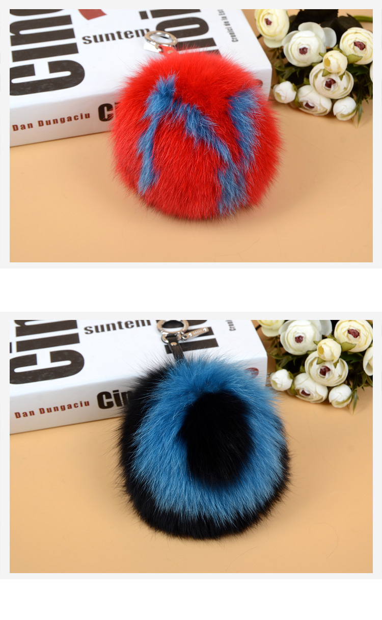 Fox Fur Pompoms Pendant Bag Charm with Letters 890 love NO