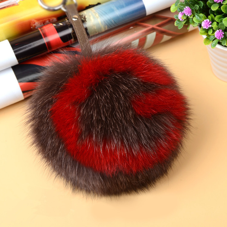 Fox Fur Pompoms Pendant Bag Charm with Letters 890 love G