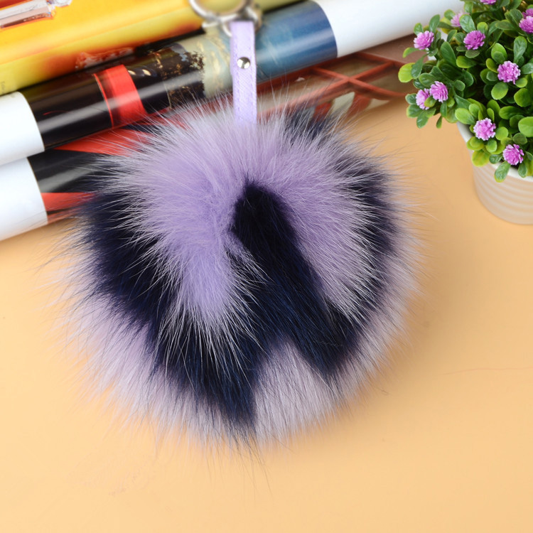 Fox Fur Pompoms Pendant Bag Charm with Letters 890 love W