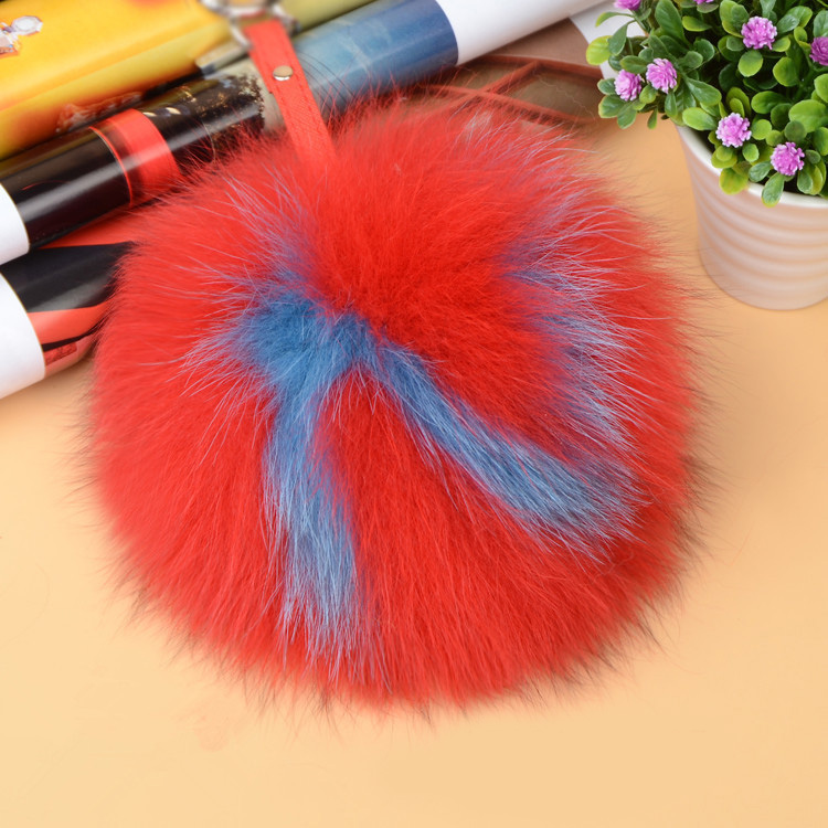 Fox Fur Pompoms Pendant Bag Charm with Letters 890 love N