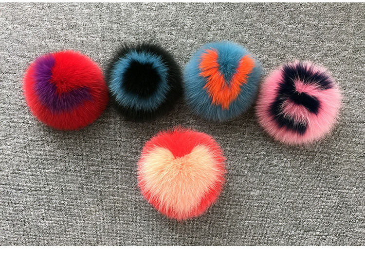 Fox Fur Pompoms Pendant Bag Charm 891 Details 0