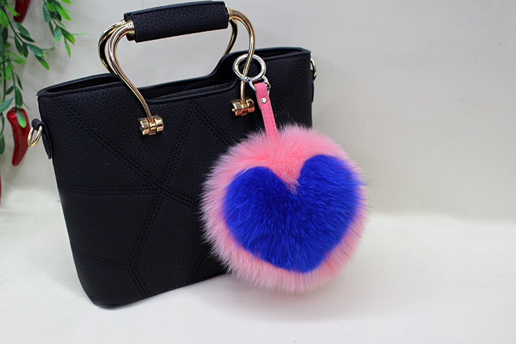 Fox Fur Pompoms Pendant Bag Charm 893 Details 2