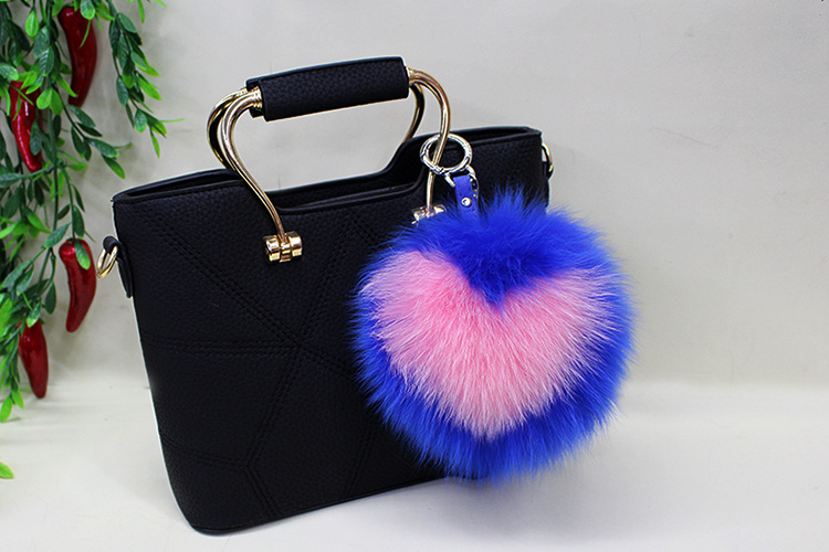 Fox Fur Pompoms Pendant Bag Charm 893 Details 1