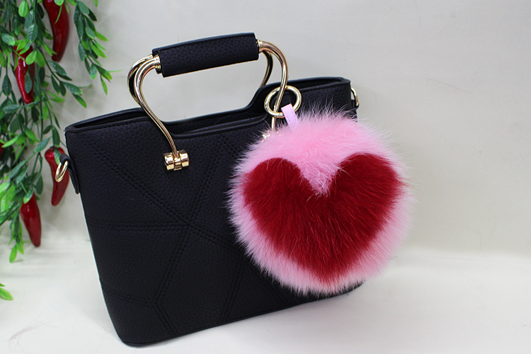 Fox Fur Pompoms Pendant Bag Charm 894 Details 3