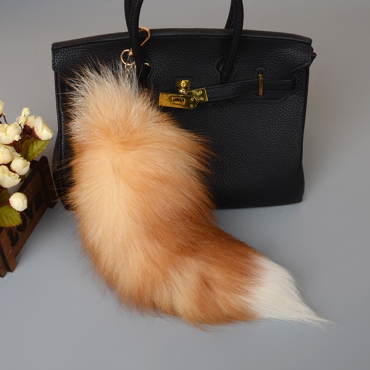 Fox Fur Tail Pendant Bag Charm 902 Details 1