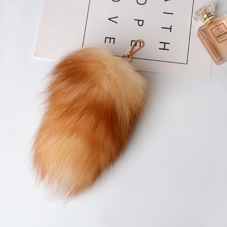 Fox Fur Tail Pendant Bag Charm 902 Details 2
