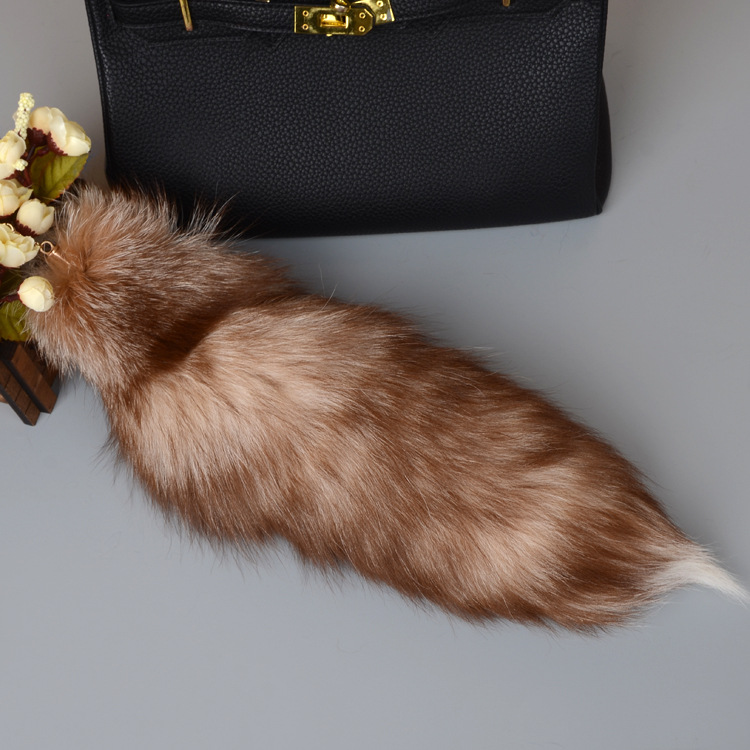 Fox Fur Tail Pendant Bag Charm 903 Details 3