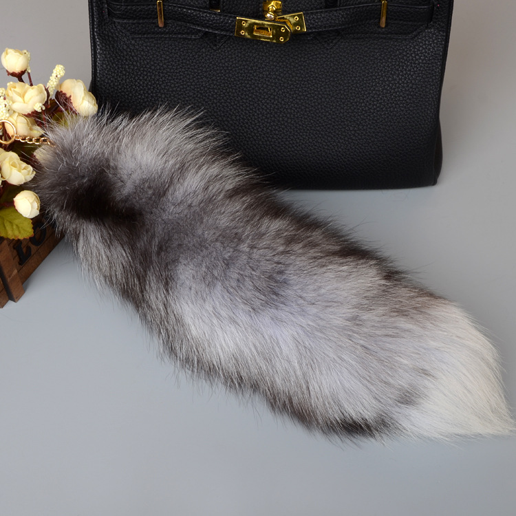 Fox Fur Tail Pendant Bag Charm 903 Details 2