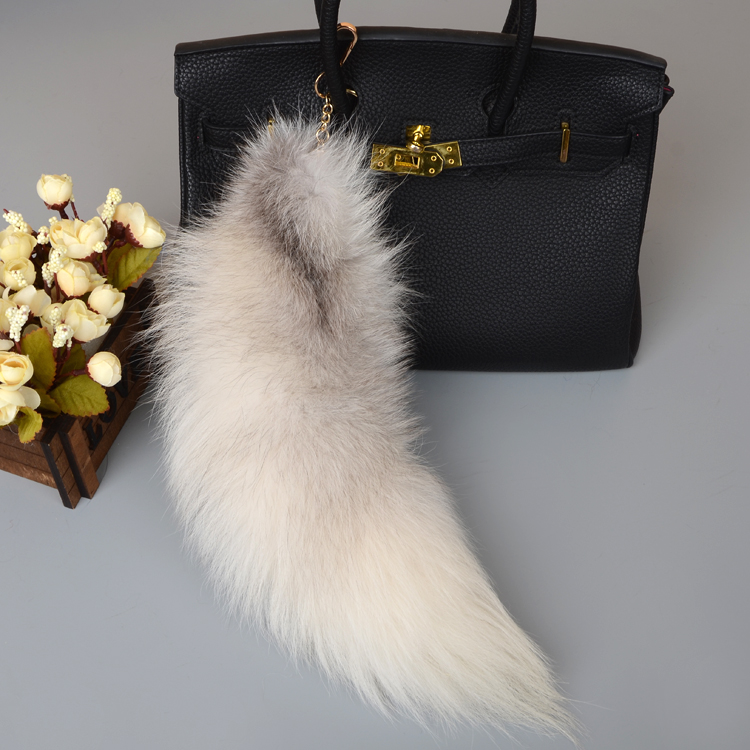 Fox Fur Tail Pendant Bag Charm 904 Details 1