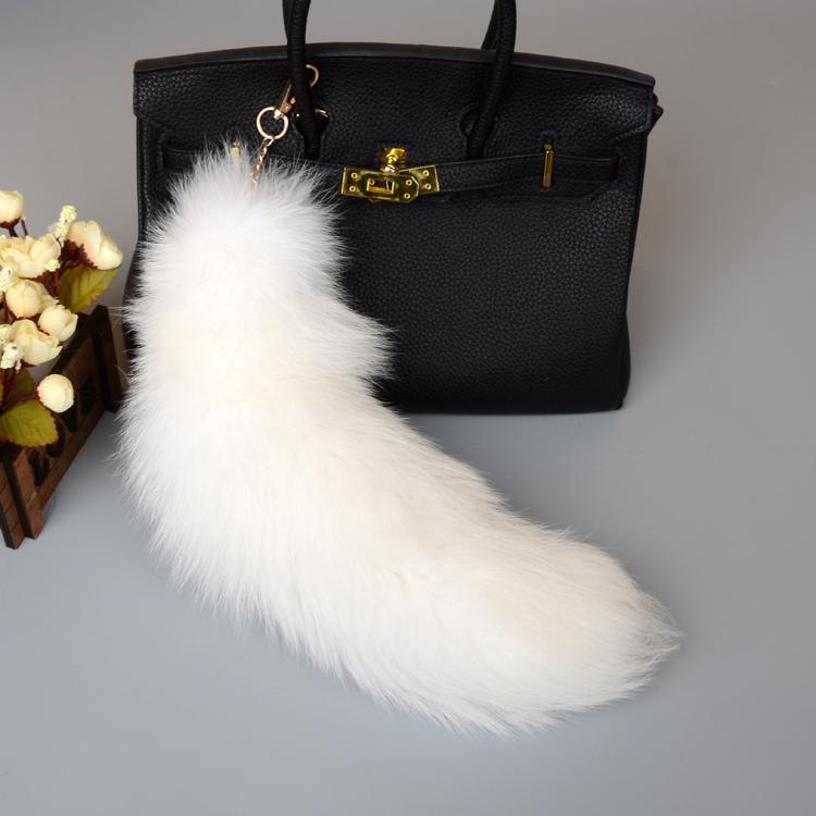 Fox Fur Tail Pendant Bag Charm 905 Details 1
