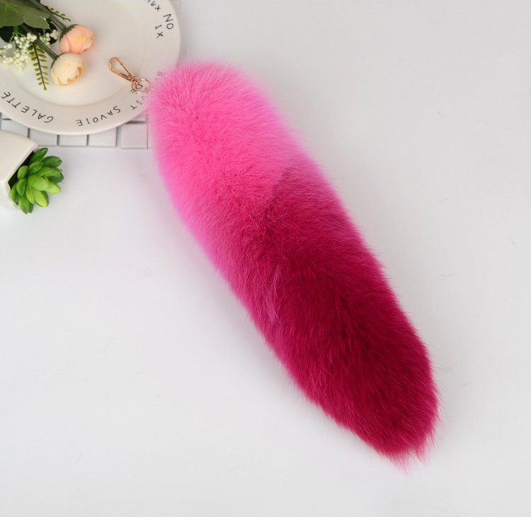 Fox Fur Tail Pendant Bag Charm 907 Details 3