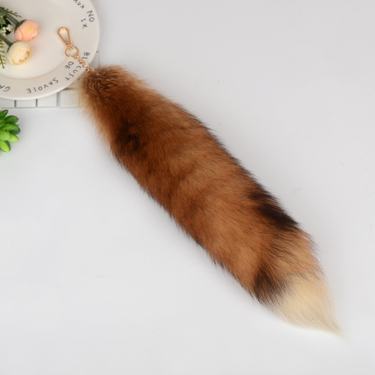 Fox Fur Tail Pendant Bag Charm 907 Details 1