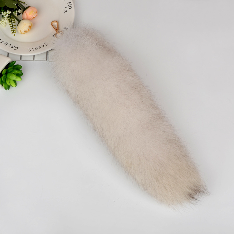 Fox Fur Tail Pendant Bag Charm 907 Details 2