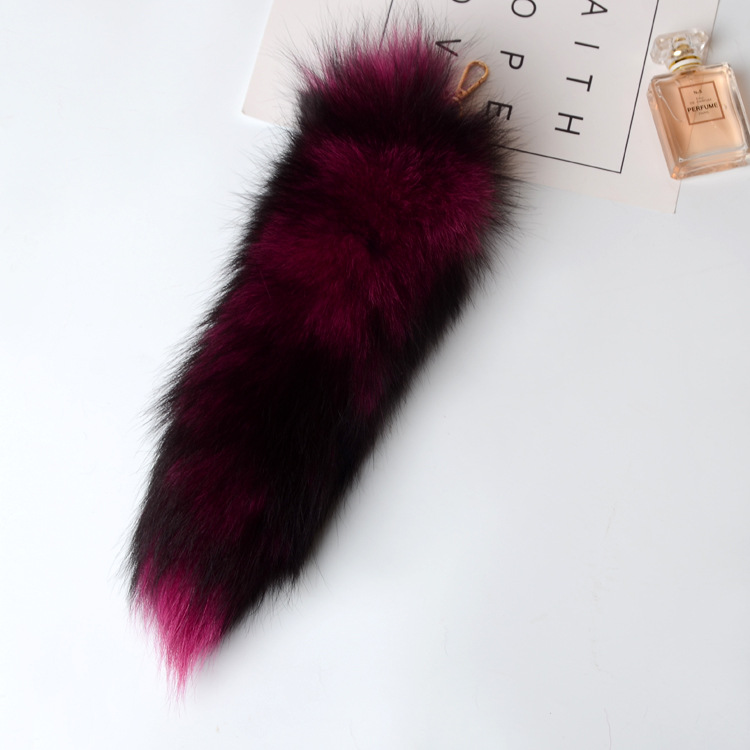 Fox Fur Tail Pendant Bag Charm 908 Details 3