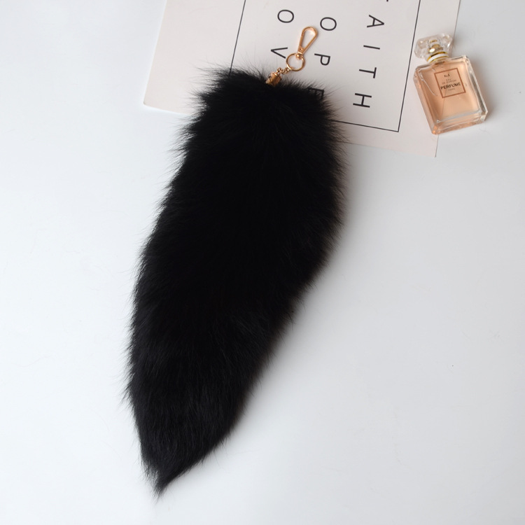 Fox Fur Tail Pendant Bag Charm 908 Details 5