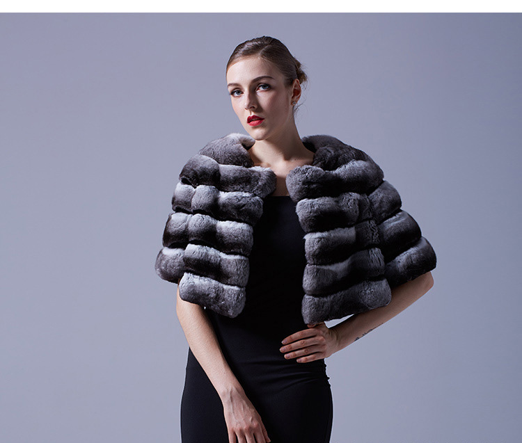 Chinchilla Fur Bolero Cape 027 Details 2