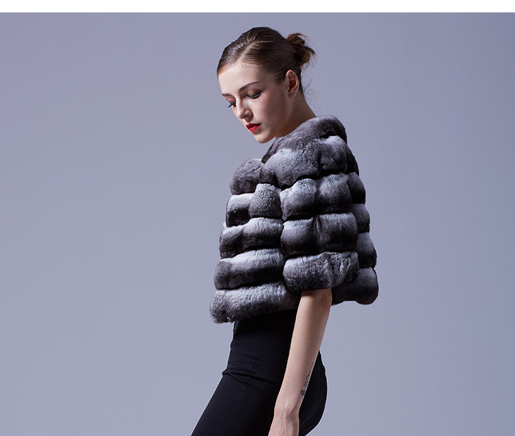 Chinchilla Fur Bolero Cape 027 Details 5