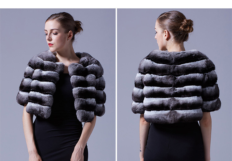 Chinchilla Fur Bolero Cape 027 Details 1
