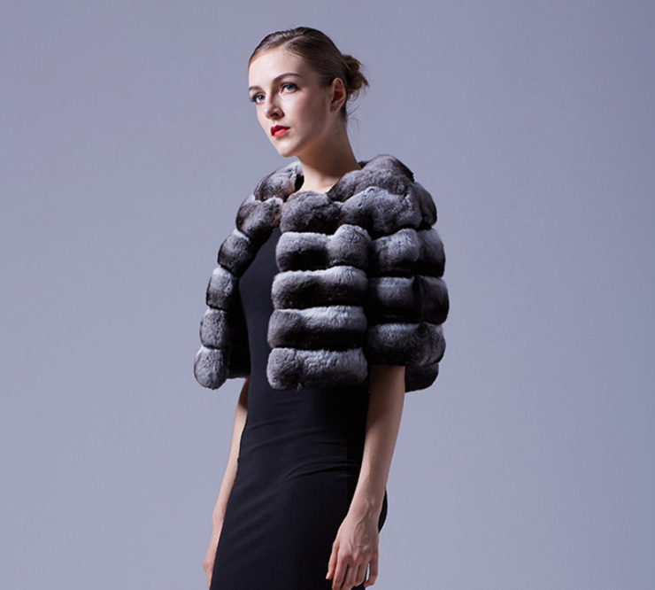 Chinchilla Fur Bolero Cape 027 Details 4
