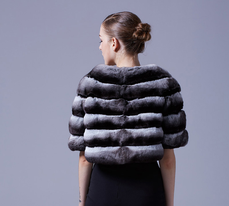 Chinchilla Fur Bolero Cape 027 Details 6