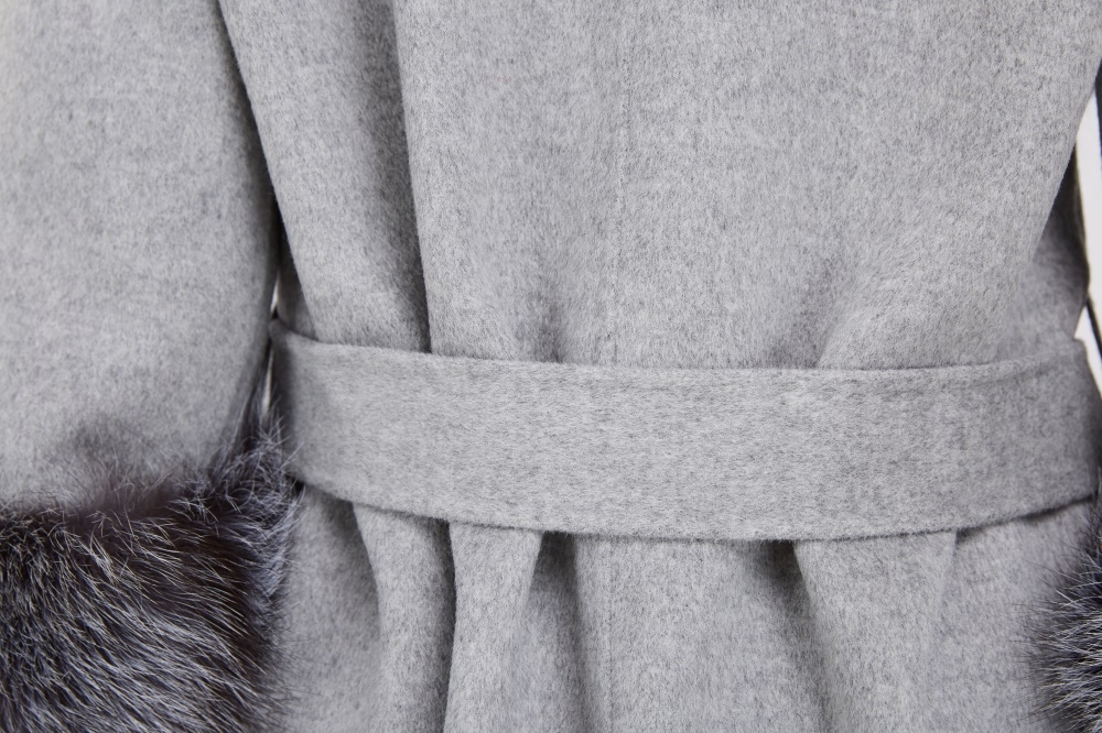 Cashmere Cardigan Jacket with Silver Fox Fur Trimming 230 Details 4