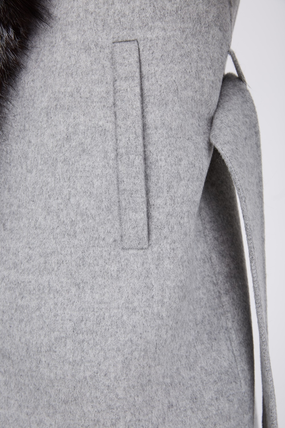 Cashmere Cardigan Jacket with Silver Fox Fur Trimming 230 Details 5