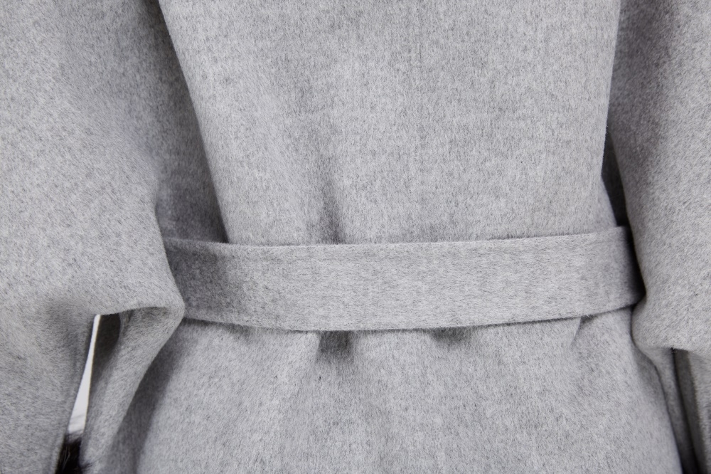Cashmere Cape Jacket with Silver Fox Fur Trimming 232 Details 6