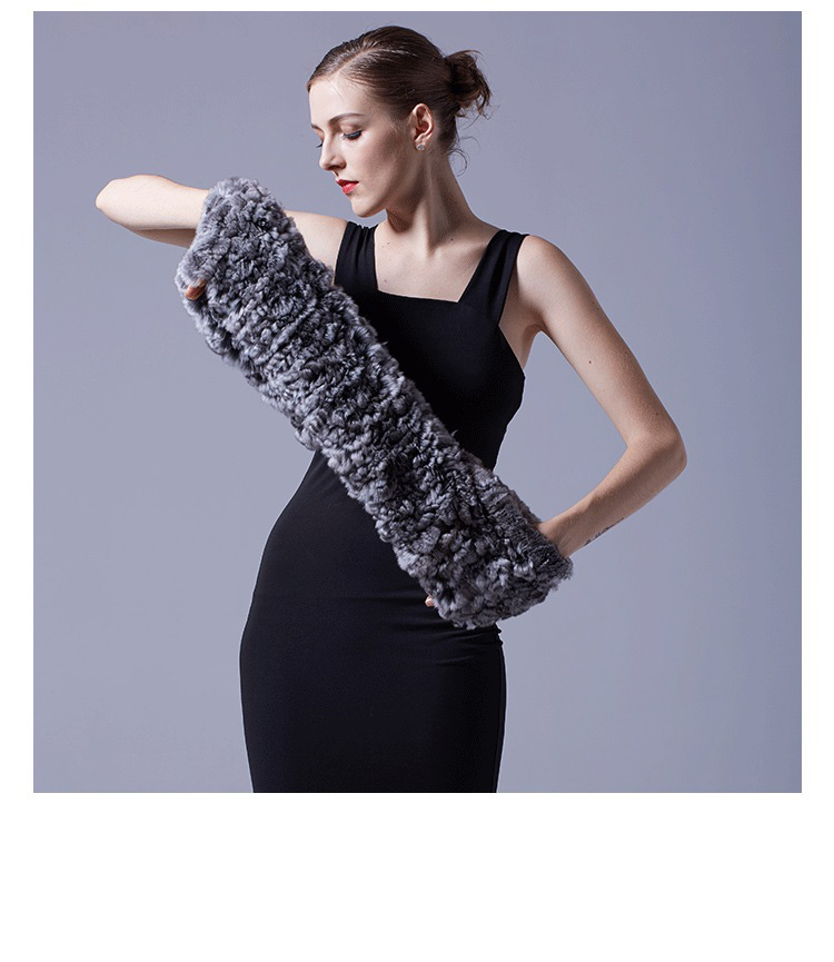Chinchilla Fur Knitted Capelet 044 Details 6