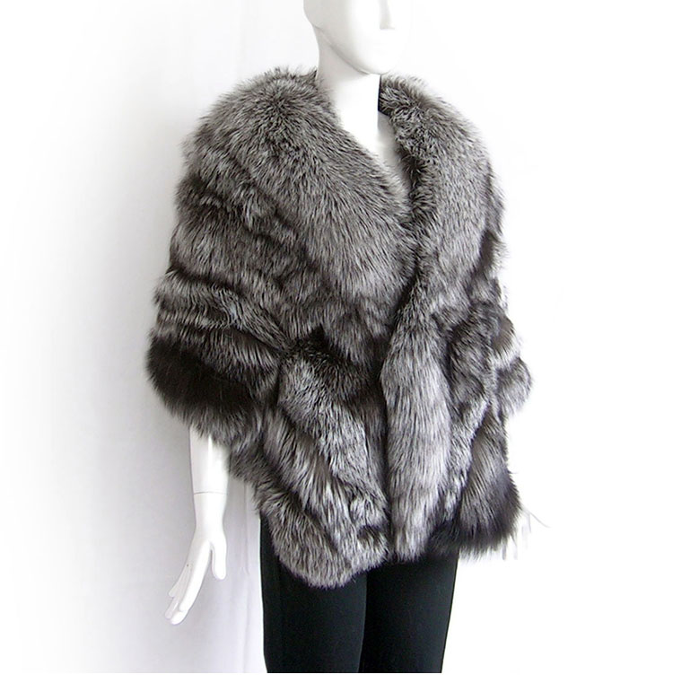 Silver Fox Fur Cape ffcafo12 details-4