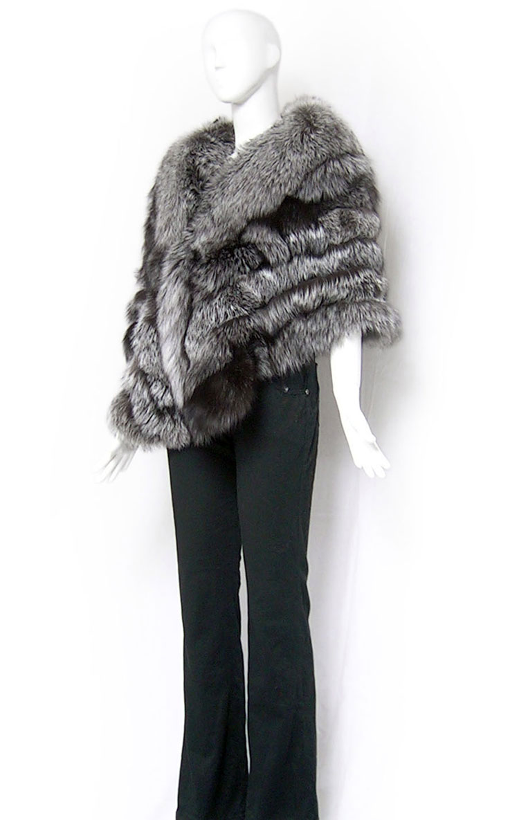 Silver Fox Fur Cape ffcafo12 details-6