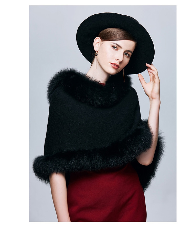 Fox Fur Trimmed Capelet 332-2