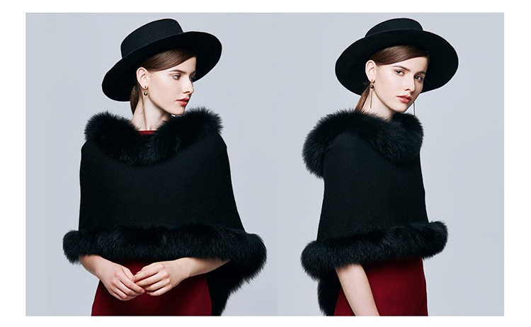 Fox Fur Trimmed Capelet 332-3