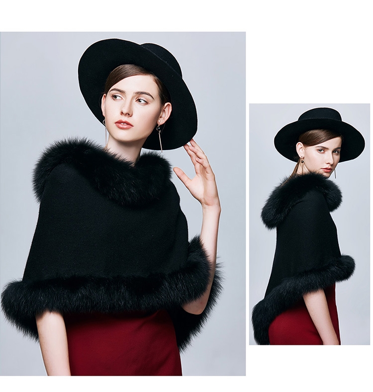 Fox Fur Trimmed Capelet 332-4