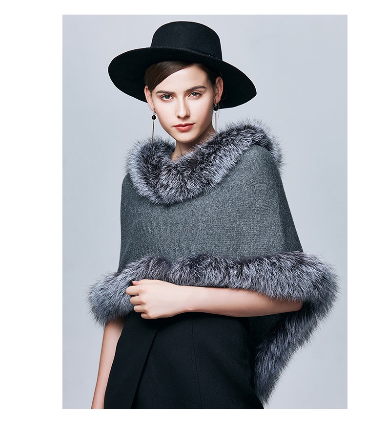 Fox Fur Trimmed Capelet 332-5
