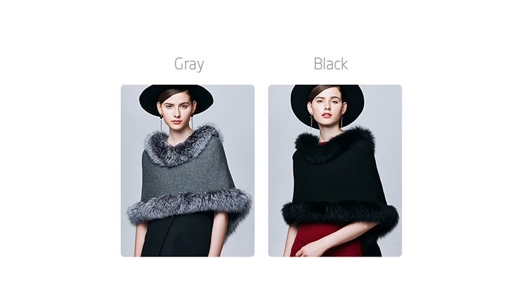 Fox Fur Trimmed Capelet 332-1