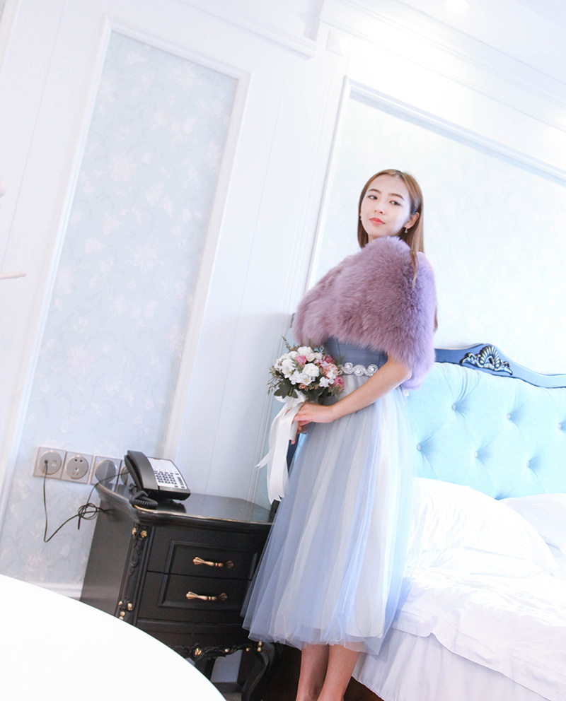Fox Fur Capelet 882 Lavender Details 1