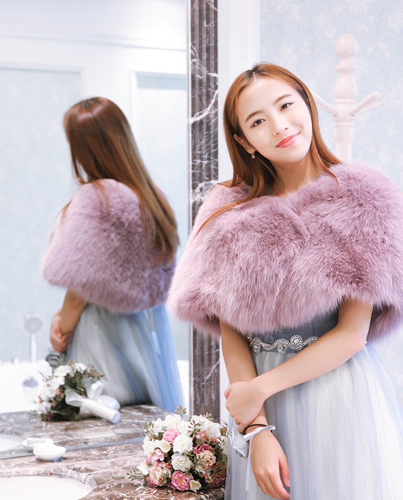Fox Fur Capelet 882 Lavender Details 2