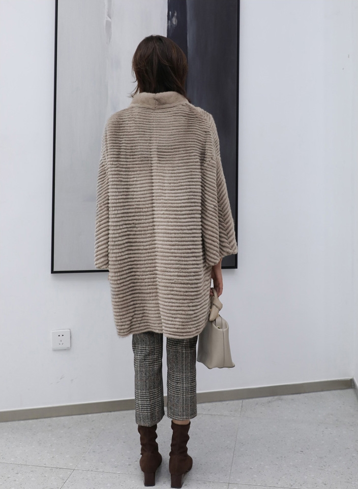 Mink Fur Woollen Knitted Cardigan 334-2