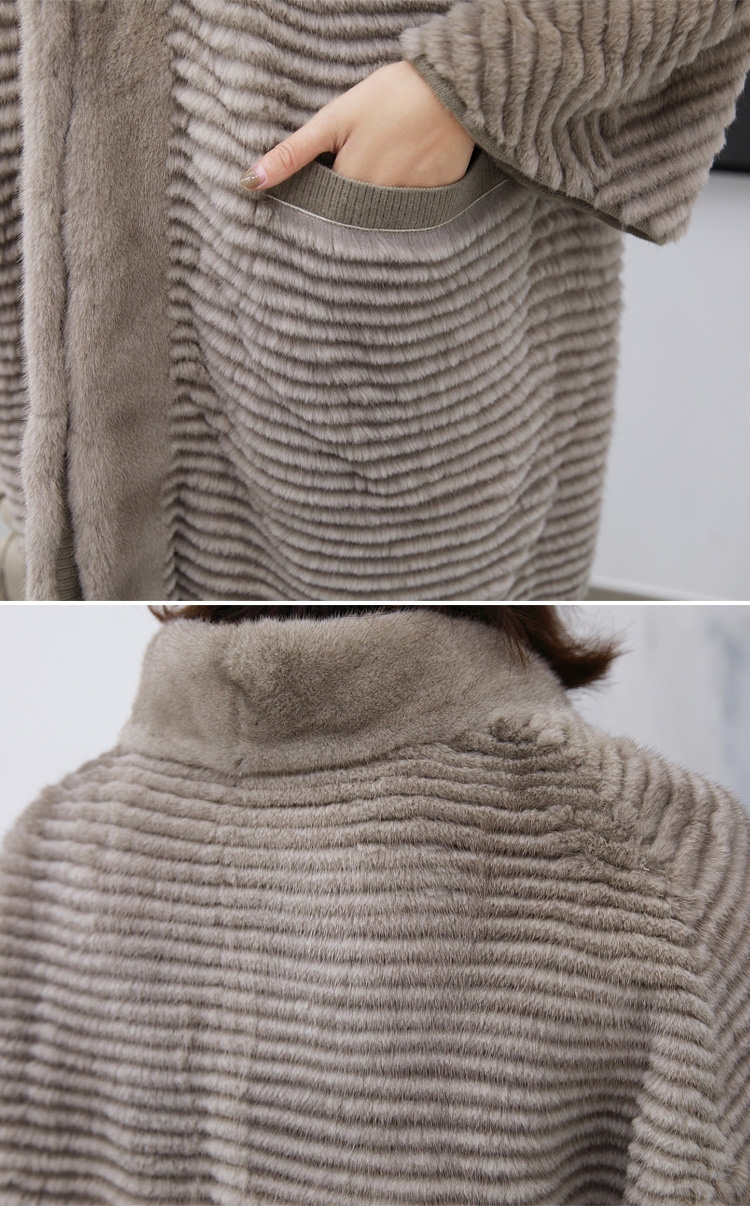 Mink Fur Woollen Knitted Cardigan 334-4