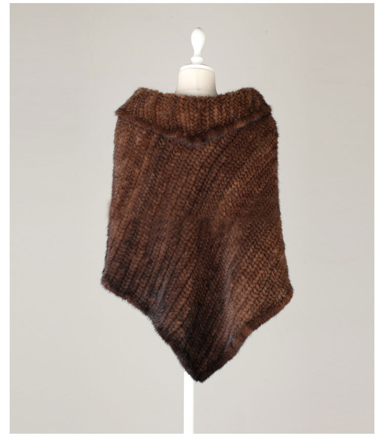 Knitted Mink Fur Poncho 843 Details 03