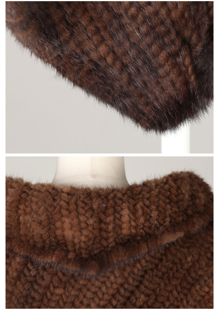 Knitted Mink Fur Poncho 843 Details 05